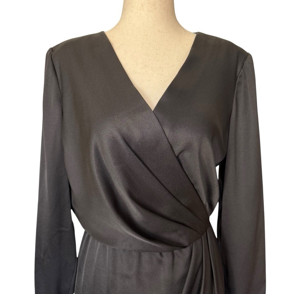 Vintage 80s Bill Blass Black Dress Draped Classic Couture sz 6/8 Bergdorf - Picture 2 of 14